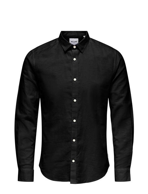 ONLY & SONS Onscaiden Ls Solid Linen Shirt Noos ONLY & SONS Black