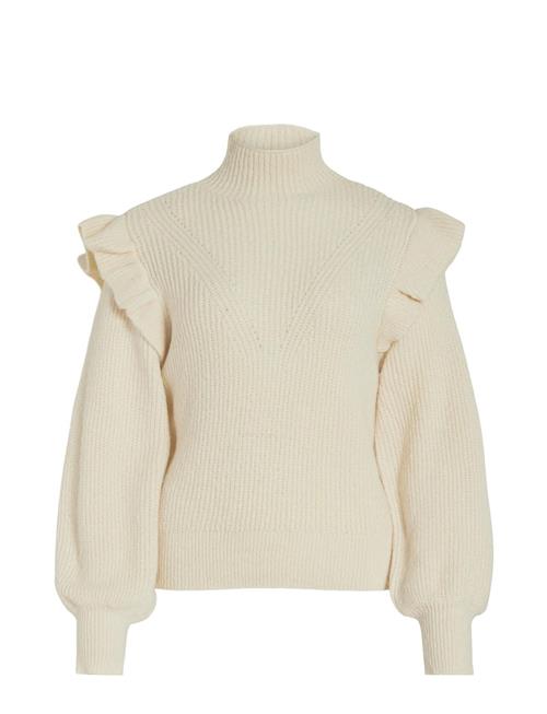 Se Vila Vibooba Frill Pullover /B Vila Beige ved Booztlet