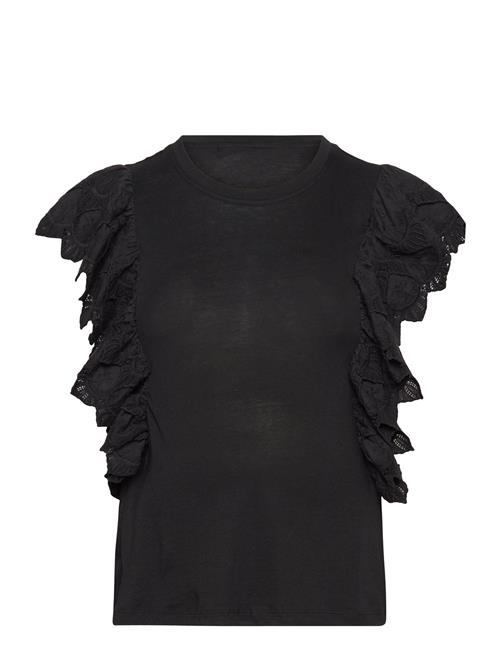 Only Maternity Olmbetty Life S/S Frill Top Jrs Only Maternity Black