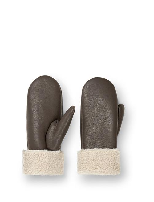 Se DAY ET Day Faux Shearling Mittens DAY ET Brown ved Booztlet