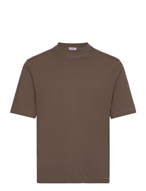 Filippa K Mock Neck Cotton Tee Filippa K Brown