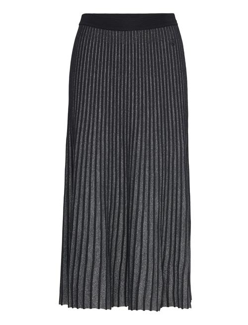 Karl Lagerfeld Pleated Lurex Knit Skirt Karl Lagerfeld Black