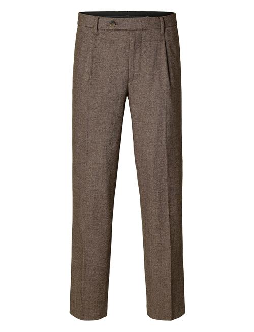 Se Selected Homme Slh196-Straight Alberto Wool Pant Selected Homme Brown ved Booztlet