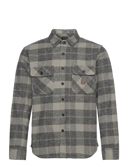 Brixton Bowery Heavy Weight L/S Flanne Brixton Grey