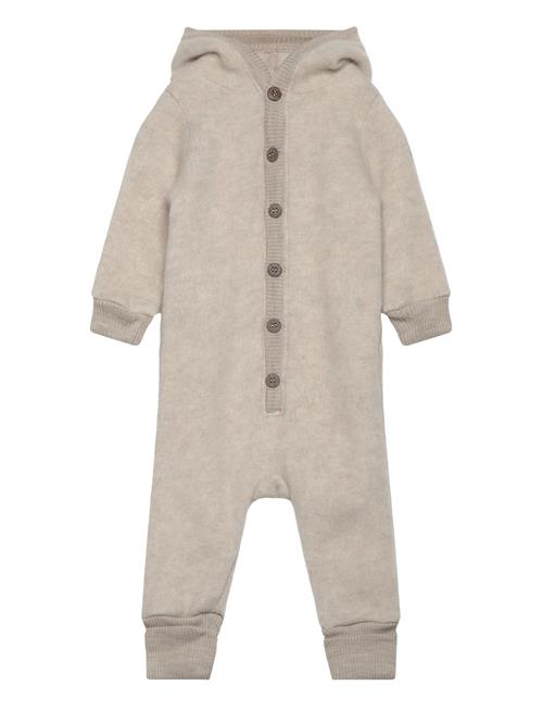 Se Wool Baby Suit W. Hood Mikk-line Beige ved Booztlet