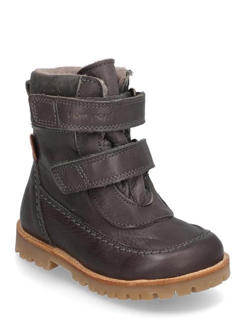 Pom Pom Rub Sole™ Velcro Boot Tex Pom Pom Brown