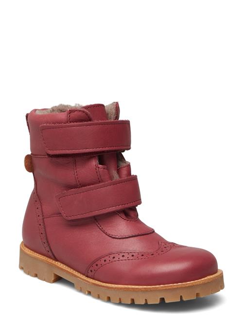 Pom Pom Rub Sole™ Broque Velcro Boot Tex Pom Pom Red