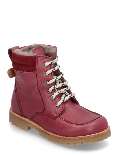 Rub Sole™ Lace Boot Tex Pom Pom Red