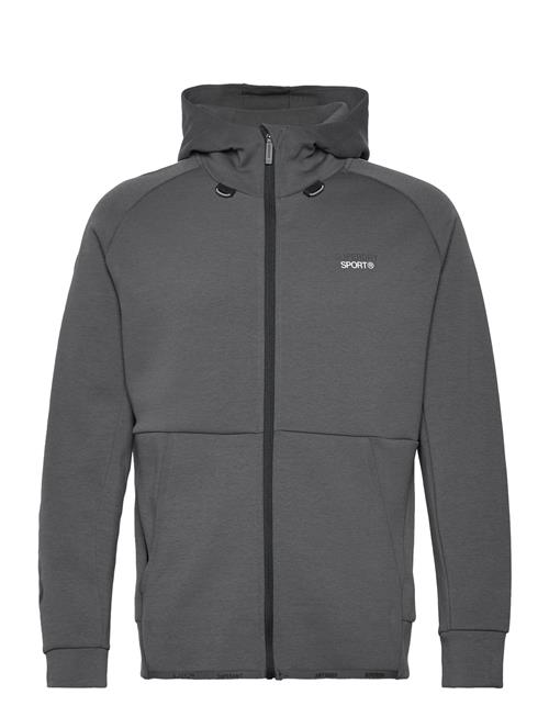 Se Superdry Sport Sport Tech Logo Loose Zip Hood Superdry Sport Grey ved Booztlet