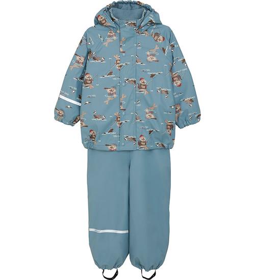 Se CeLaVi CeLaVi Regntøj m. Fleece - Smoke Blue ved KidsWorld