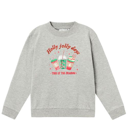 Se Name It Sweatshirt - NkfRulJul - Grey Melange ved KidsWorld