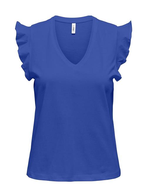 Se ONLY Onlmay Life S/S Frill V-Neck Top Box Jrs ONLY Blue ved Booztlet