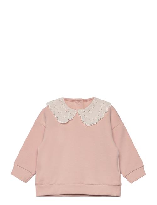 Se Lindex Sweatshirt Collar Embroidery A Lindex Pink ved Booztlet