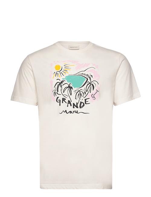 GANT Print Ss Tshirt GANT Cream