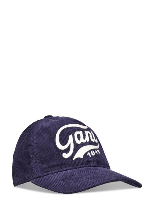 Se GANT Logo Washed Cord Cap GANT Navy ved Booztlet