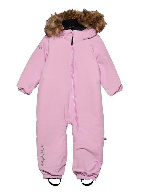 ISBJÖRN of Sweden Toddler Padded Jumpsuit With Fur Mint 74 ISBJÖRN Of Sweden Pink