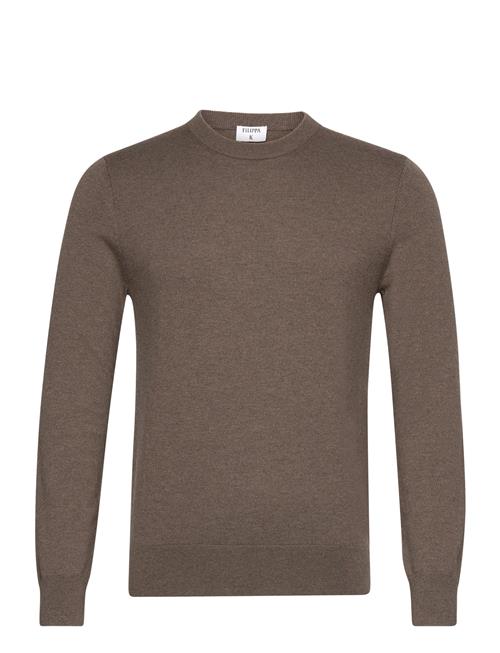 Se Filippa K Cotton Merino Sweater Filippa K Brown ved Booztlet