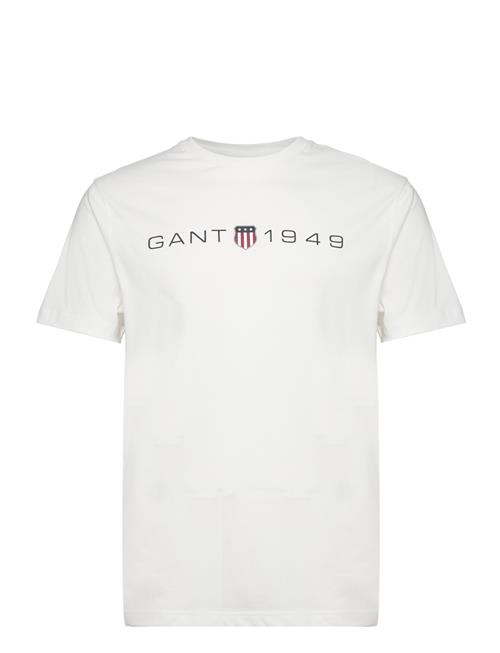 Se GANT Printed Graphic Ss T-Shirt GANT White ved Booztlet