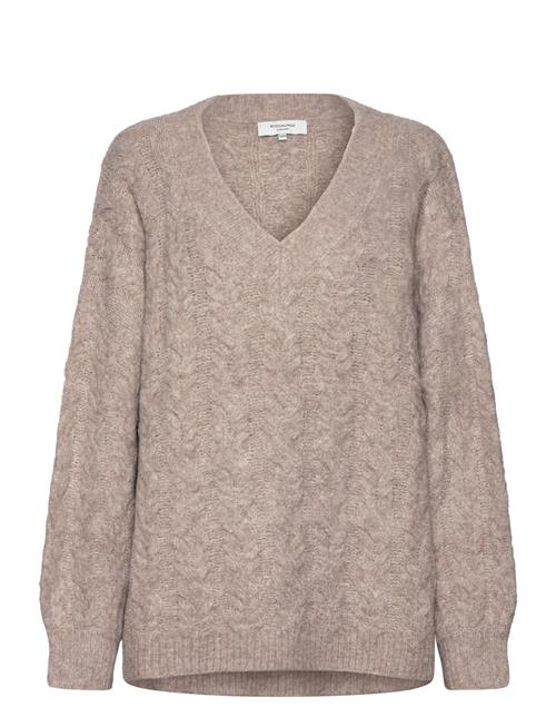 Cable Knit V-Neck Rosemunde Beige