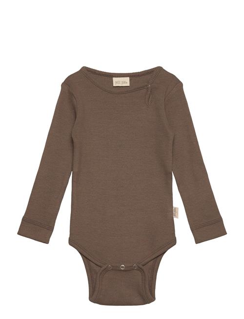 Se Petit Piao Body L/S Modal Petit Piao Brown ved Booztlet