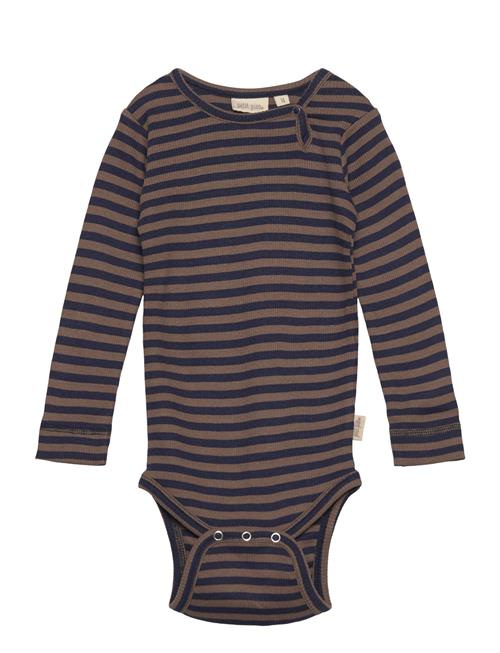 Body L/S Modal Striped Petit Piao Brown