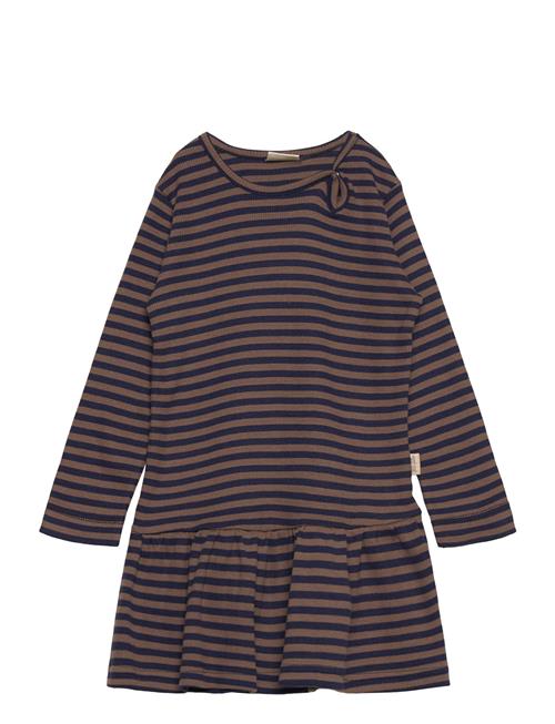 Dress L/S Modal Striped Petit Piao Brown