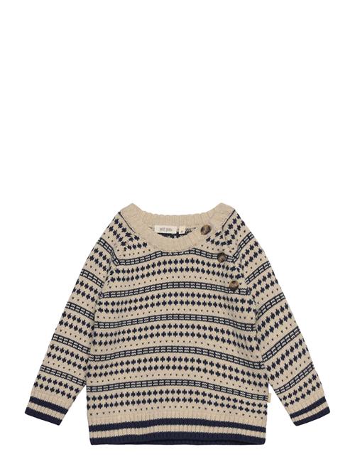 Se Petit Piao O-Neck Light Nordic Knit Sweater Petit Piao Beige ved Booztlet