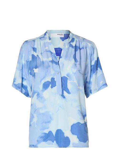 Selected Femme Slfsusie-Mivia Ss Aop Top Noos Selected Femme Blue