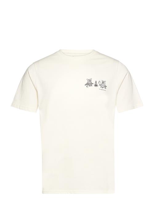 Knowledge Cotton Apparel Regular Fit Owl Trip Chest Print T- Knowledge Cotton Apparel White