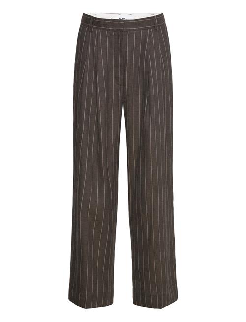 Se Day Birger et Mikkelsen Enzo - Casual Linen Stripe Day Birger Et Mikkelsen Brown ved Booztlet