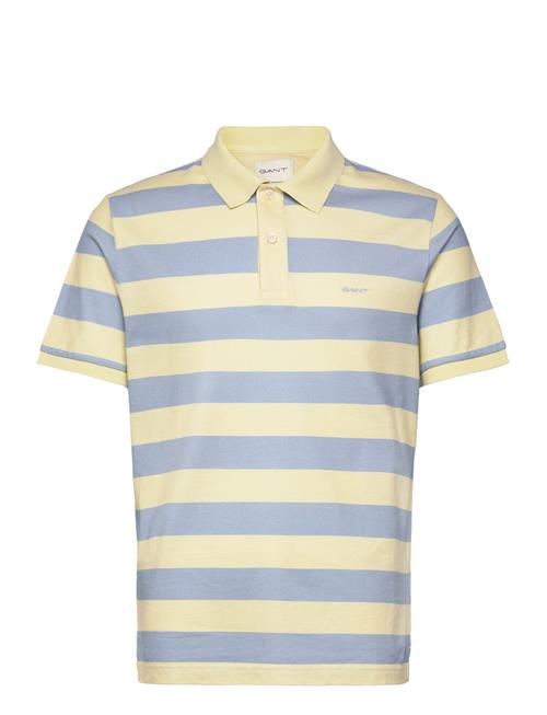 Se GANT Heavy Washed Striped Polo GANT Yellow ved Booztlet