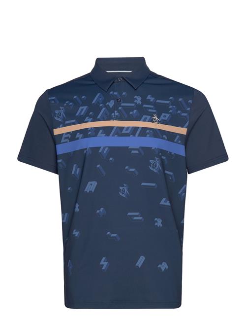 Original Penguin Golf Got Game Engineered Stripe Novelty Print Polo Original Penguin Golf Navy