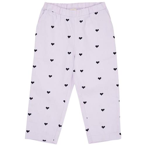 Copenhagen Colors Twill Heart Pants Lavender med Navy Hearts | Lilla | 86 cm