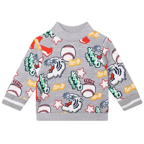 Se Kenzo Mønstret Sweatshirt Gråmeleret | Grå | 12 months ved Babyshop