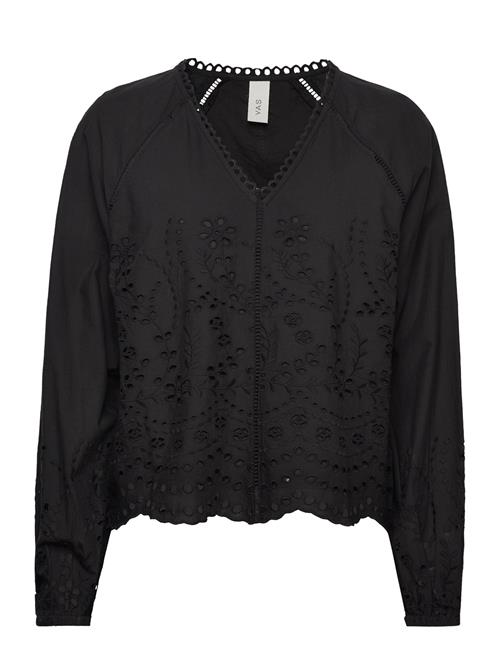 Se YAS Yasluma Ls V-Neck Top S. Noos YAS Black ved Booztlet