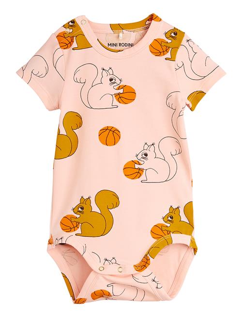 Mini Rodini Squirrels Aop Ss Body Mini Rodini Pink