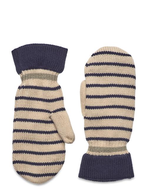 Becksöndergaard Thin Striped Emerald Mittens Becksöndergaard Blue