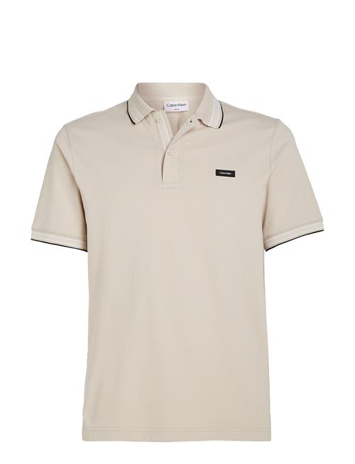 Calvin Klein Stretch Pique Multi Tipping Polo Calvin Klein Beige