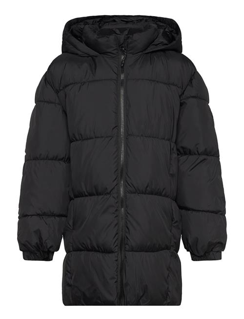 Mango Quilted Long Coat Mango Black