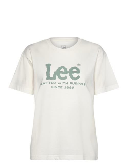 Se Lee Jeans Ss Logo Tee Lee Jeans White ved Booztlet