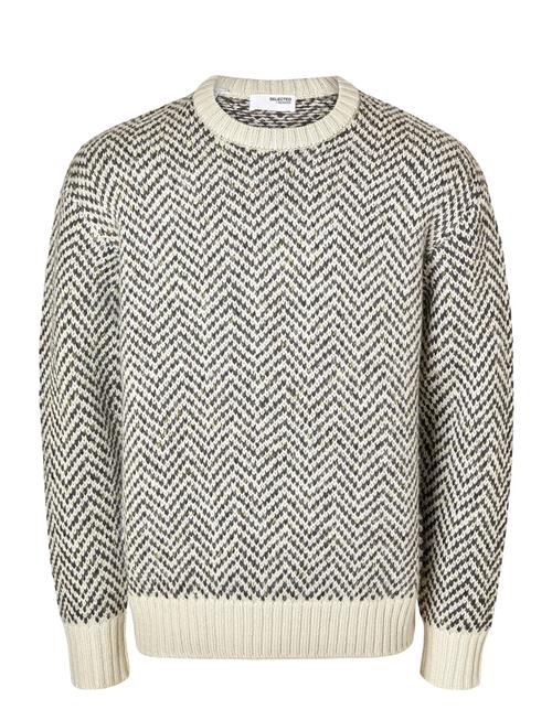 Selected Homme Slhharry Ls Knit Relaxed Crew Neck Selected Homme Beige