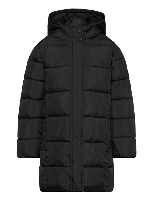 Mango Hood Quilted Coat Mango Black