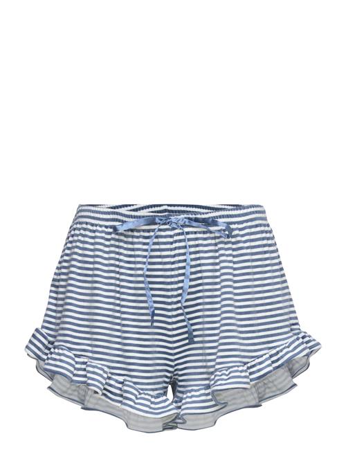 Hunkemöller Short Velours Ruffle Stripe Hunkemöller Blue