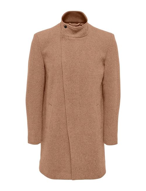 ONLY & SONS Onsjustin Highneck Wool Coat Otw Cs ONLY & SONS Beige