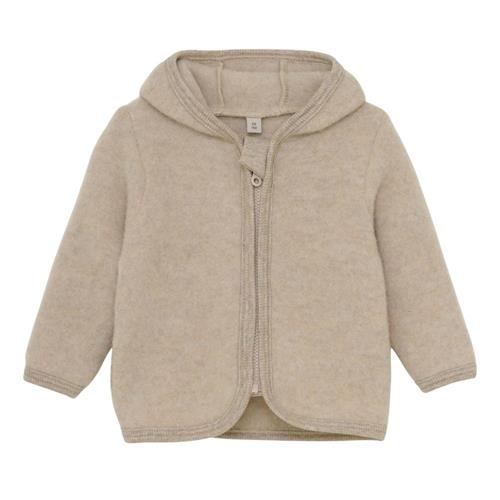 Se Huttelihut Jakke Uld Fleece (M) Camel Melange | Brun | 86 cm ved Babyshop