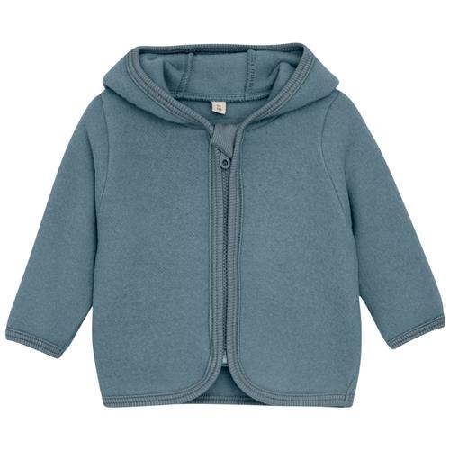 Se Huttelihut Jakke Ears Wool Fleece (S) Stormy Weather | Grå | 56 cm ved Babyshop