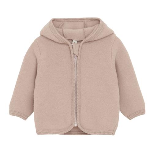 Huttelihut Jakke Ører Uld Fleece (M) Mahogany Rose | Lyserød | 98 cm