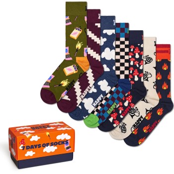 Happy socks Strømper 7P A Wild Week Socks Gift Set Flerfarvet bomuld Str 36/40