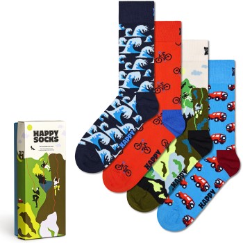 Happy socks Strømper 4P Out And About Socks Gift Set Flerfarvet Str 36/40