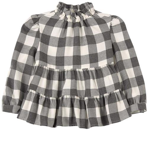 Se Il Gufo Check Bluse Hvid | Sort | 2 years ved Babyshop